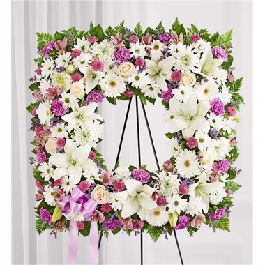 Sentimental Solace Wreath&trade; - Lavender & White
